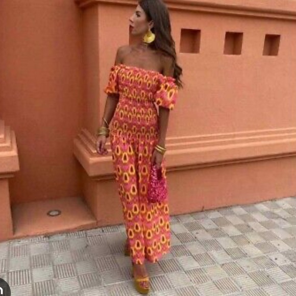 ZARA MULTICOLORED PRINTED MAXI DRESS - Picture 4 of 15